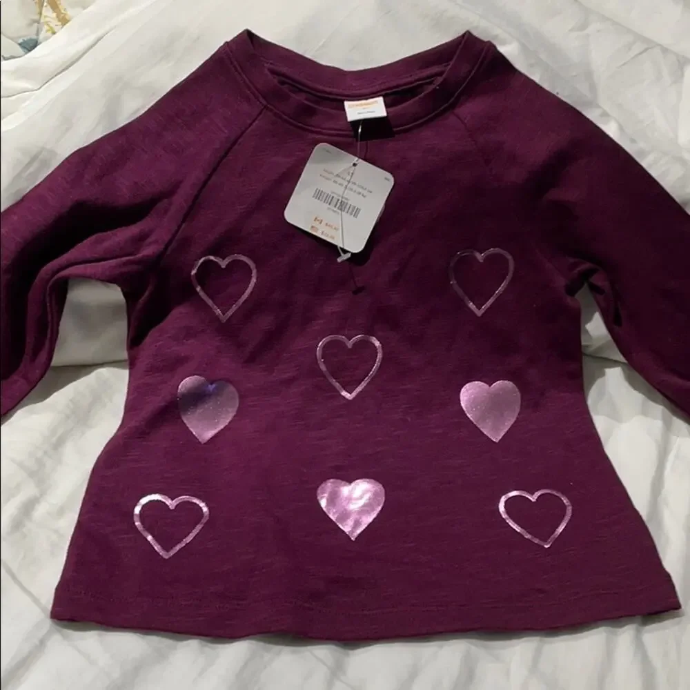 Gymboree 4t plum pink heart sweatshirt NWT